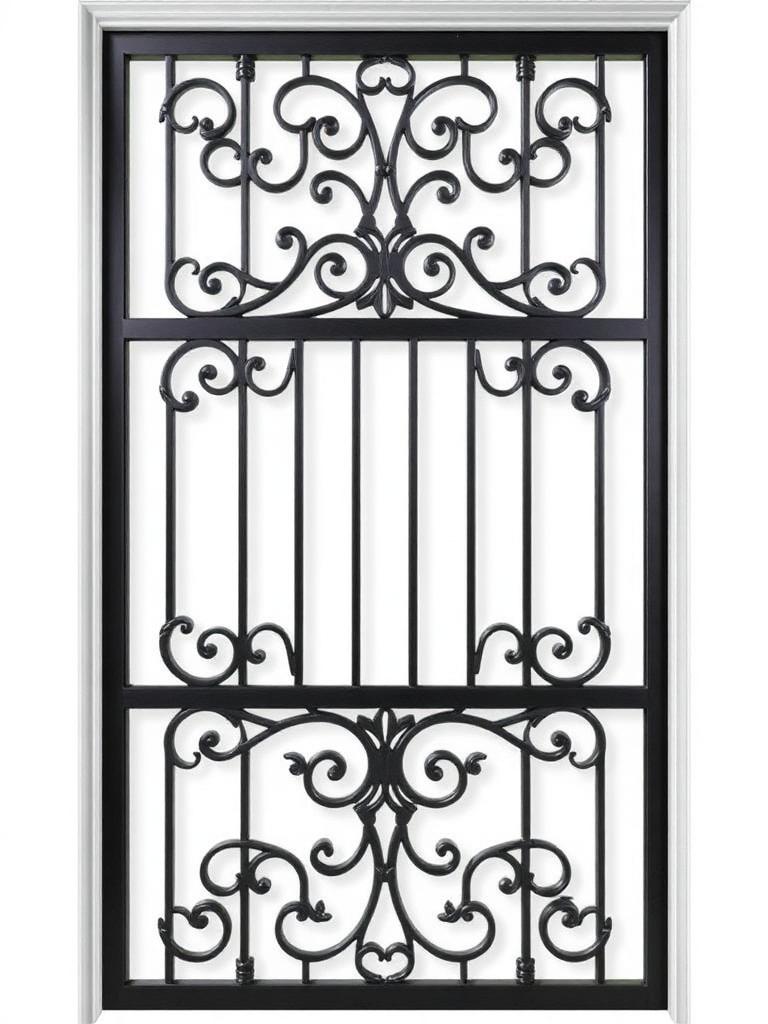 Wrought Iron Grille decorative door glass insert