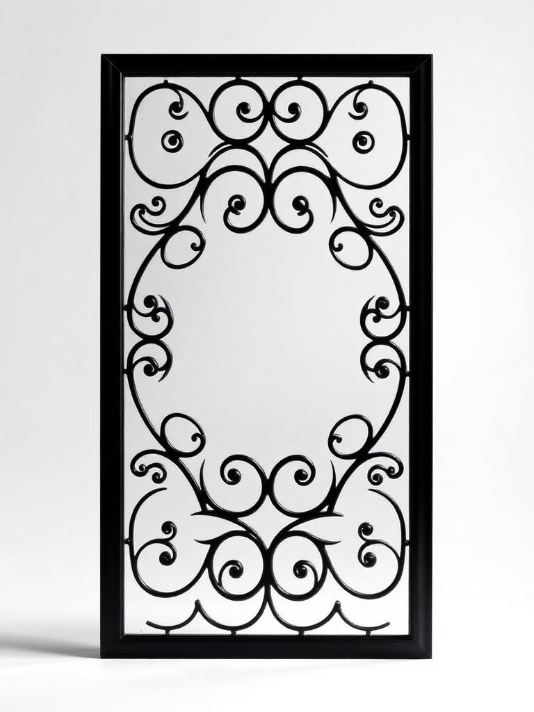 Wrought Iron Scrollwork decorative door glass insert